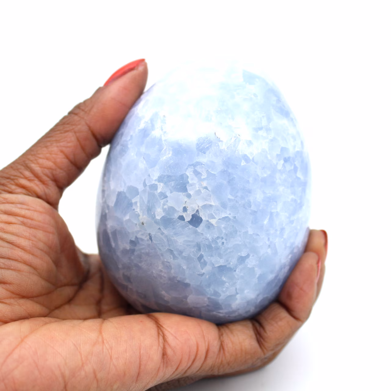 Blått kalcit mineralägg