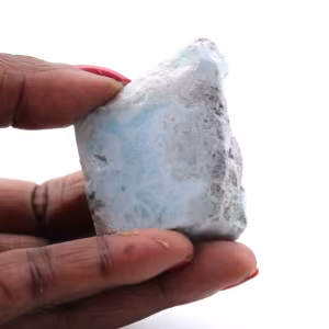 Halvpolerad larimar plakett