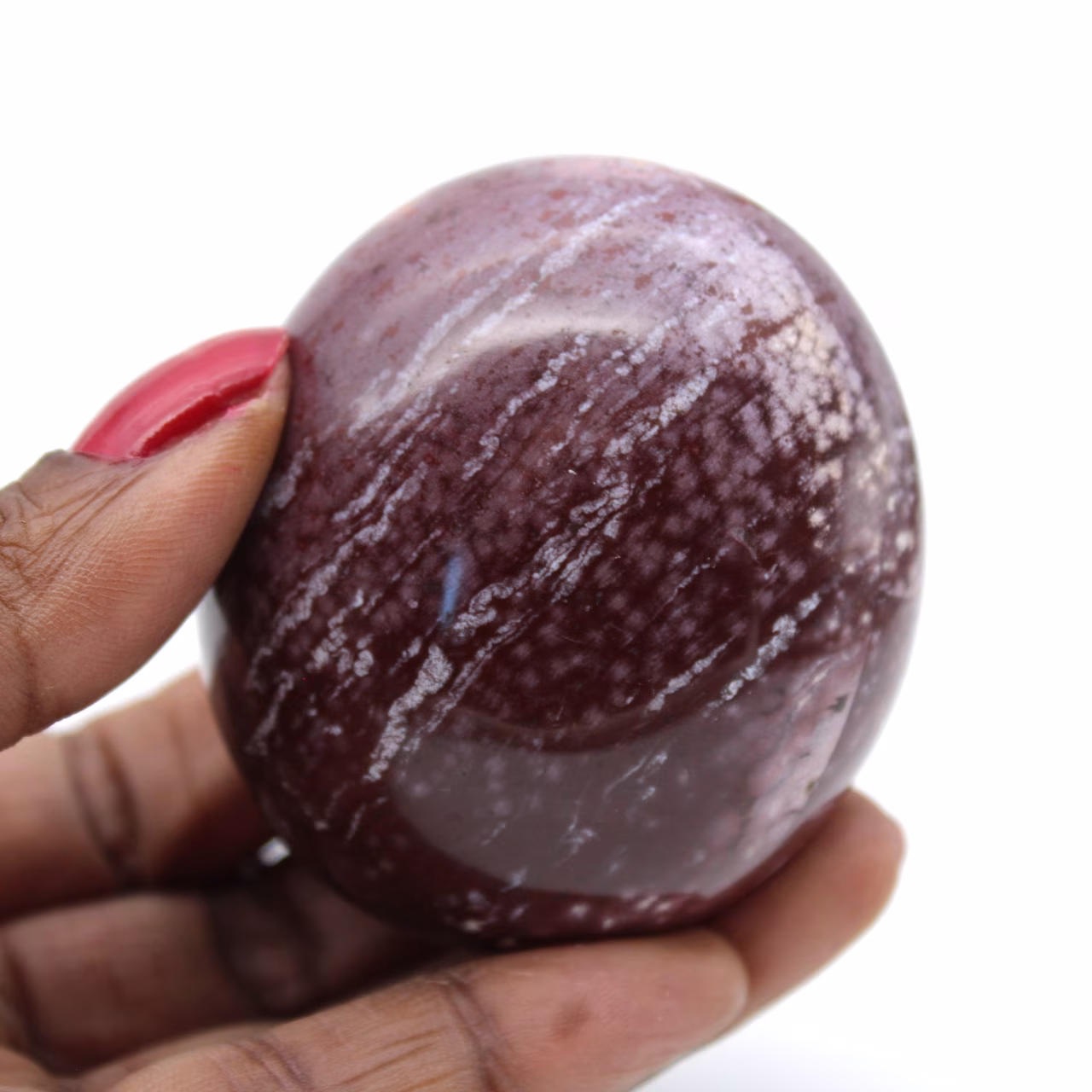 Orbicular jasper pebble