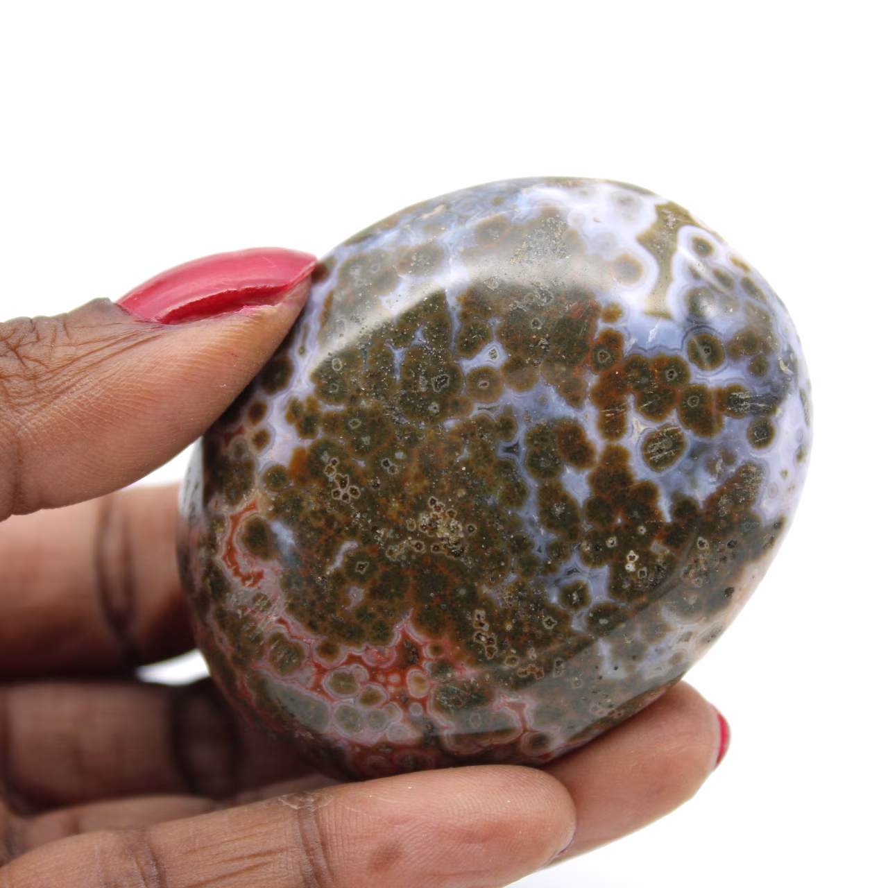 Orbicular jaspis pebble
