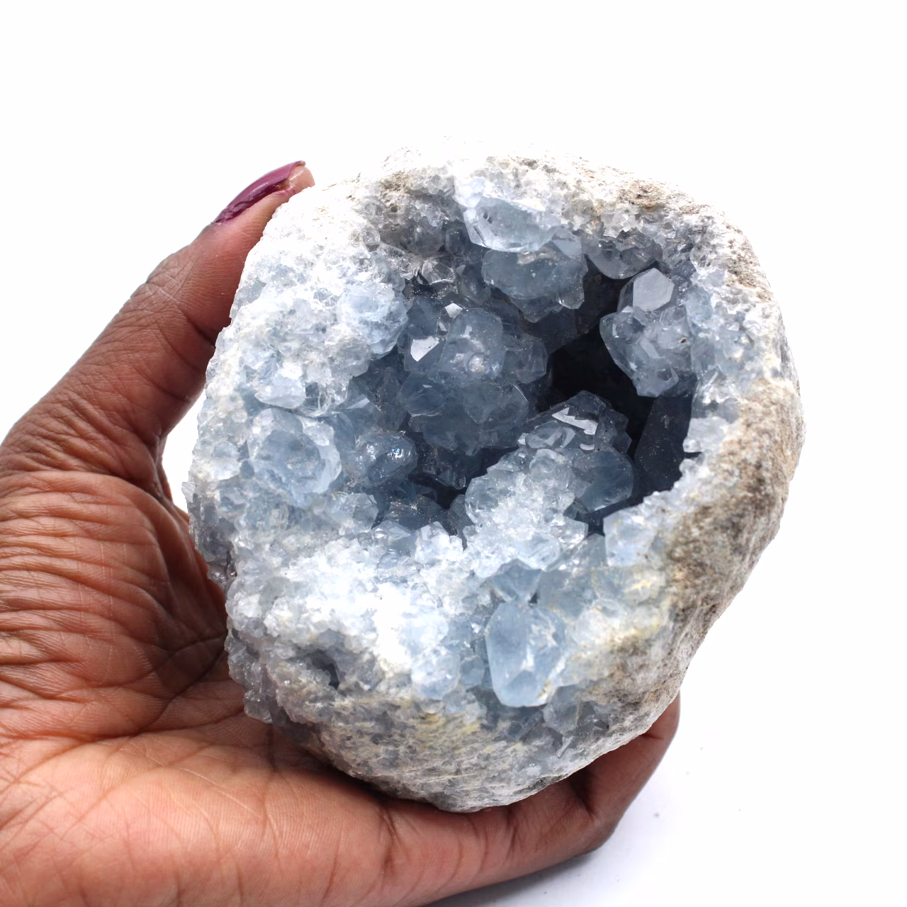 Kristalliserad Celestite Geode