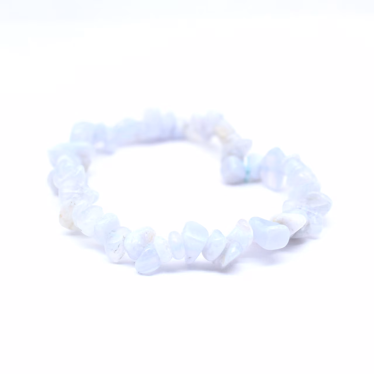 Blått kalcedonarmband
