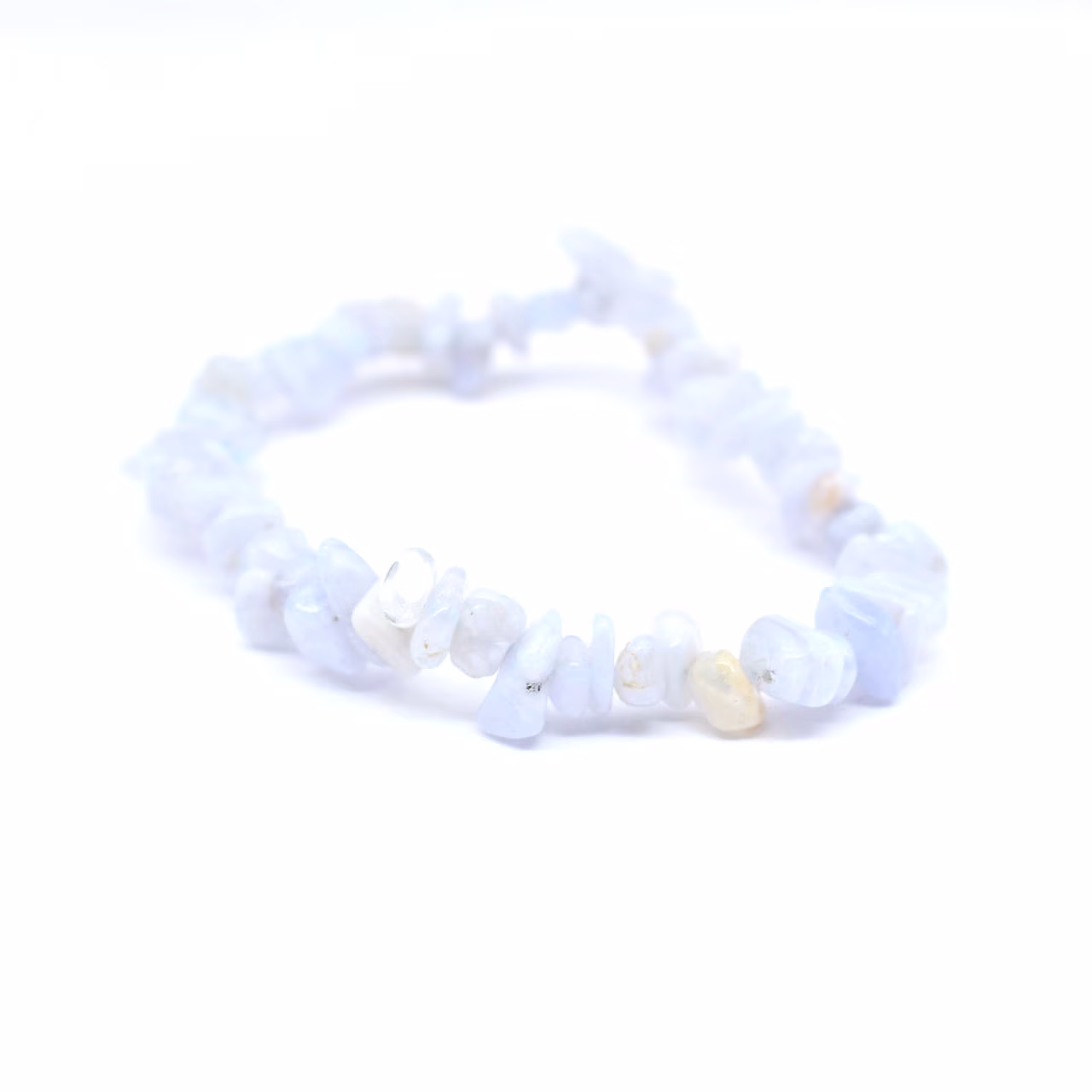 Blått kalcedonarmband