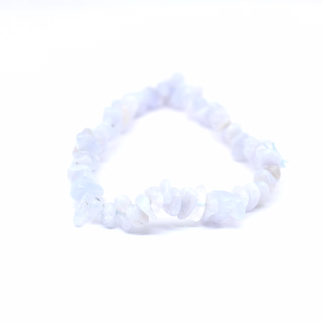 Blått kalcedonarmband
