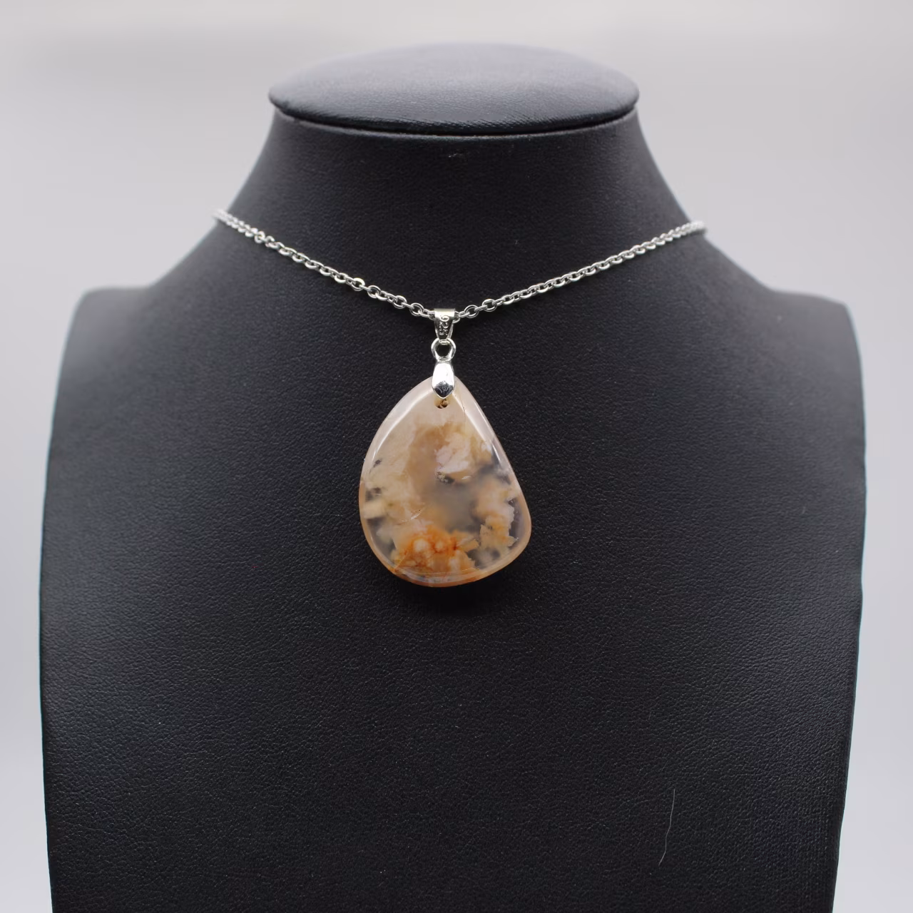 Flower agate drop hänge