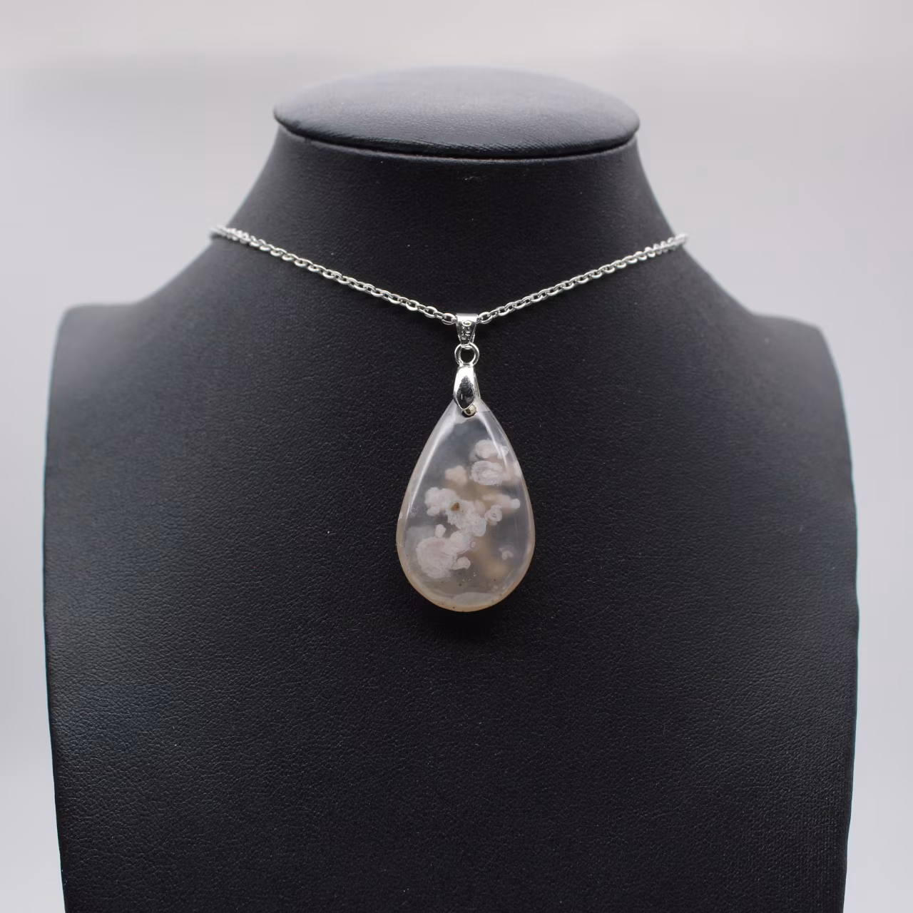 Flower agate drop hänge
