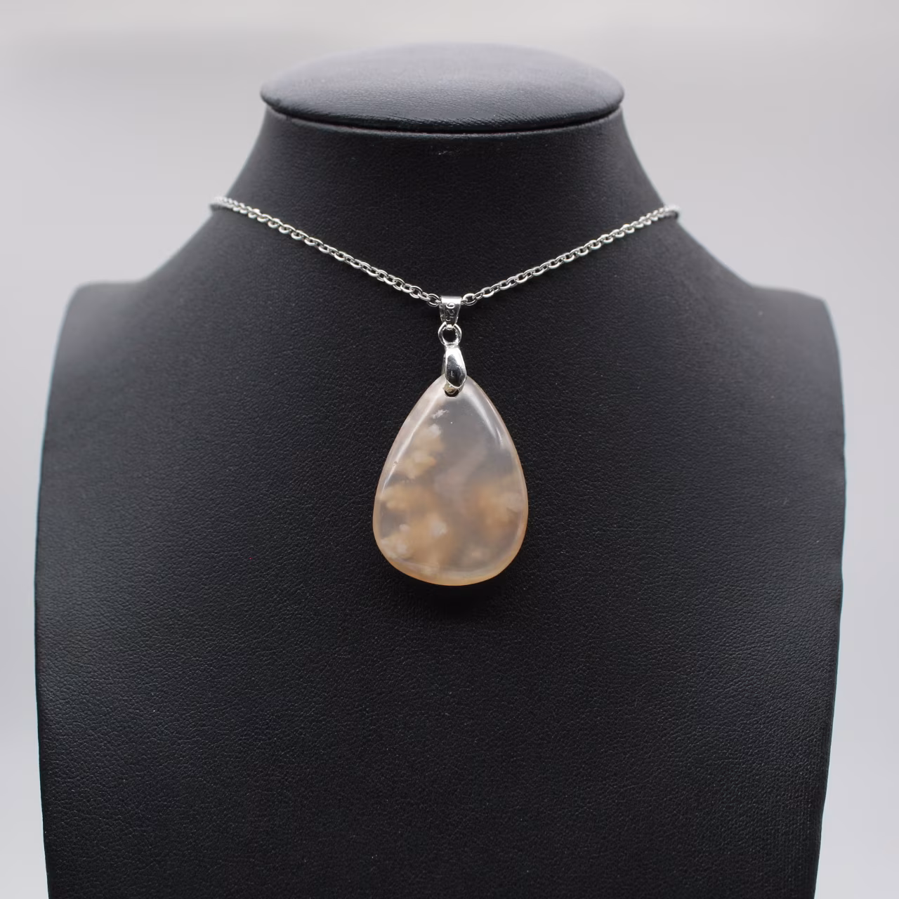Flower agate drop hänge