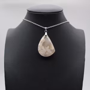 Flower agate drop hänge