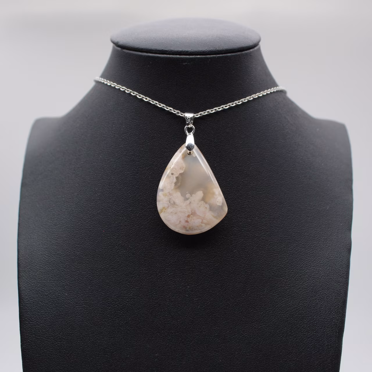 Flower agate drop hänge