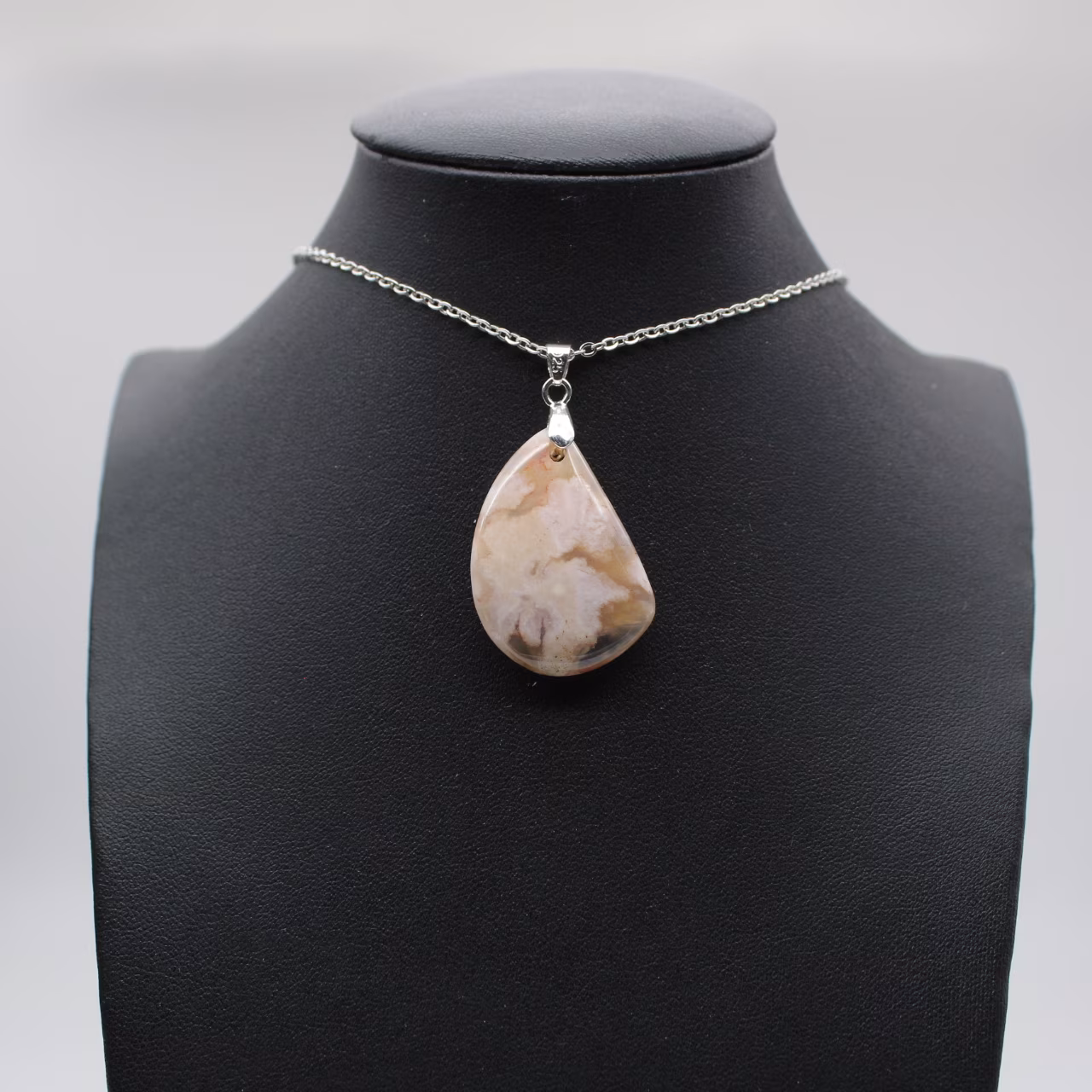 Flower agate drop hänge