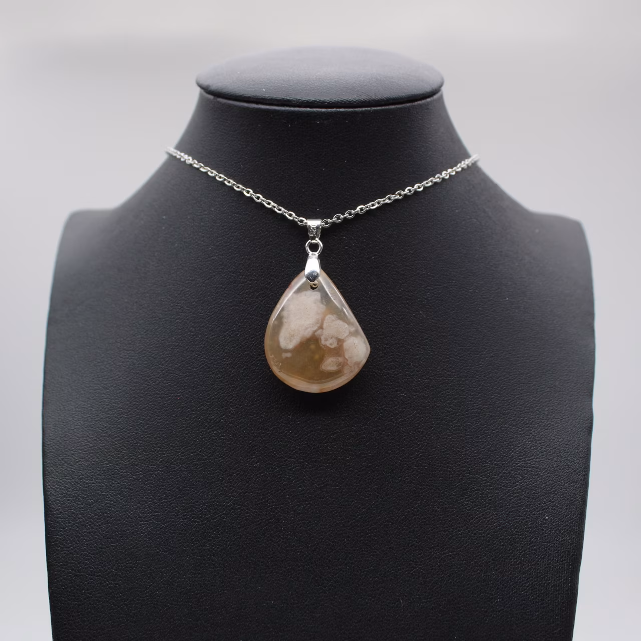 Flower agate drop hänge