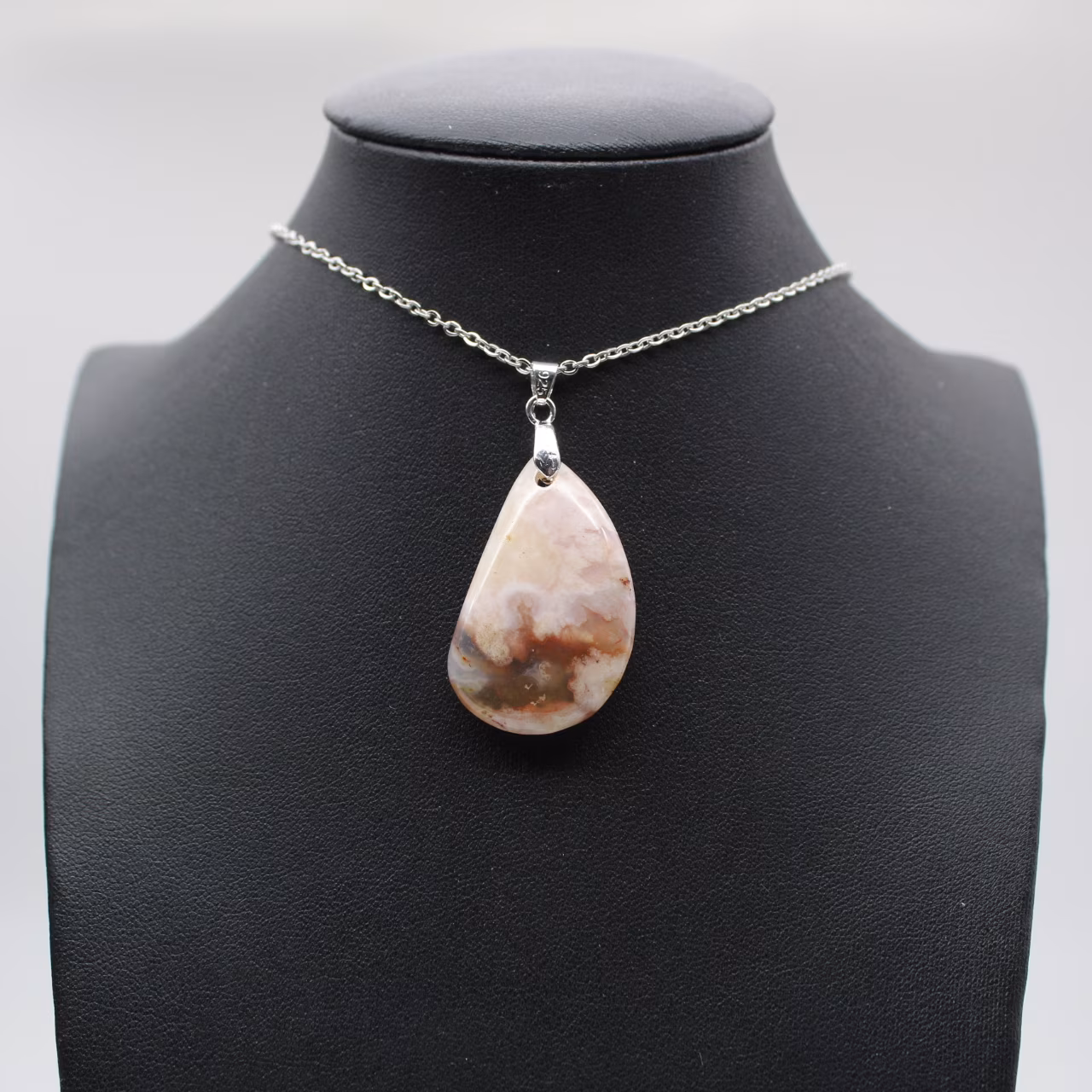 Flower agate drop hänge