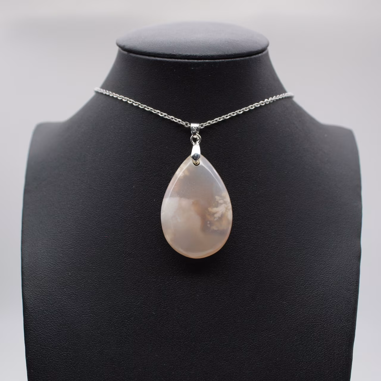Flower agate drop hänge
