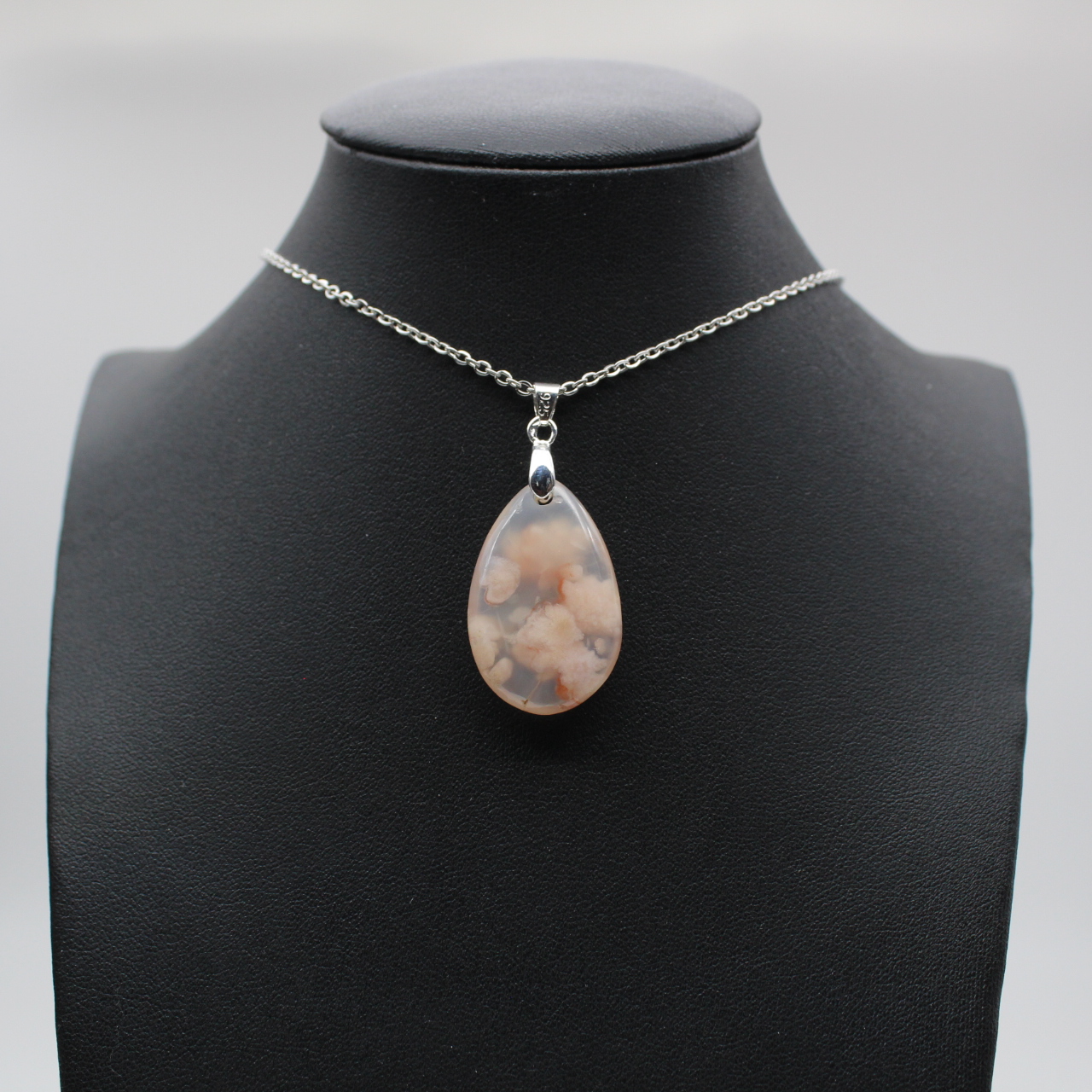 Flower agate drop hänge