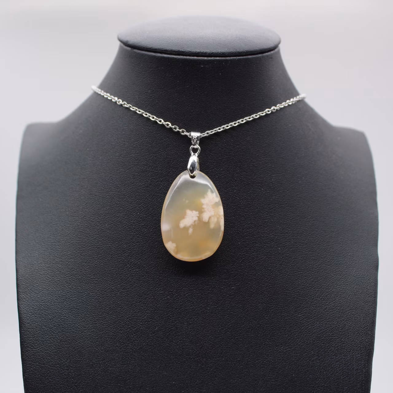 Flower agate drop hänge