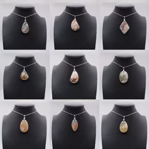 Flower agate drop hänge