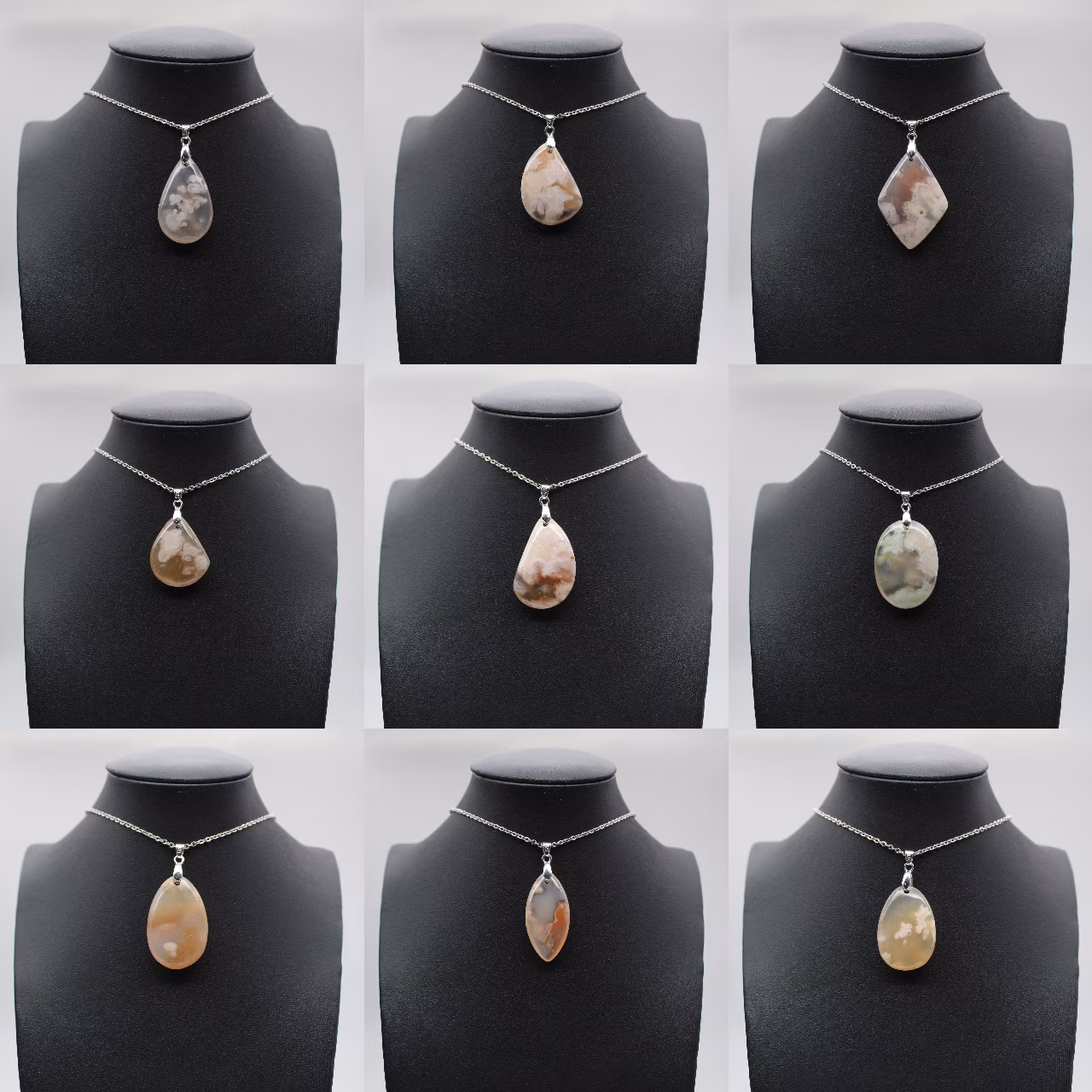 Flower agate drop hänge