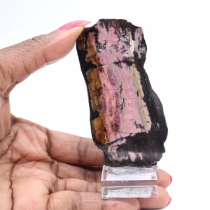 Naturlig Rhodonit sten rå och unik mineral