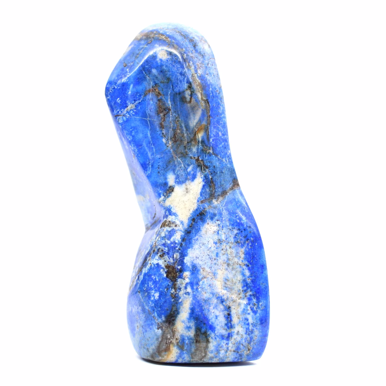 Djupblå lapis lazuli mineralprydnad från Afghanistan