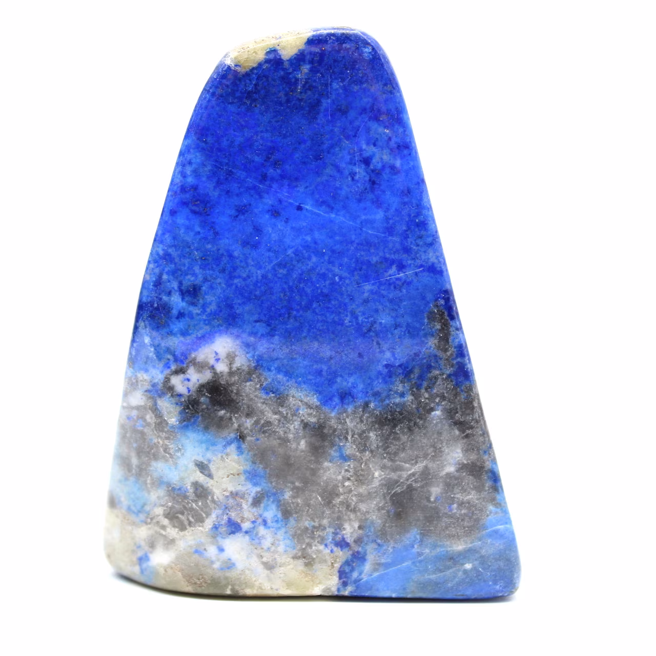 Lapis Lazuli, polerad ornament med pyritinneslutningar