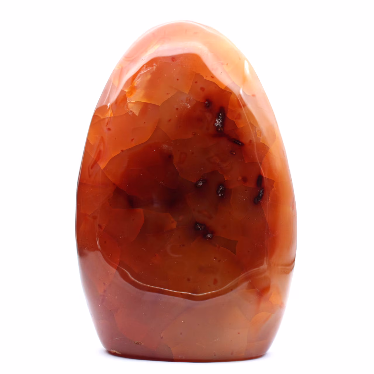 Polerad Karneol XXL Madagaskar - Autentisk Rödorange Dekorsten (Ornament)