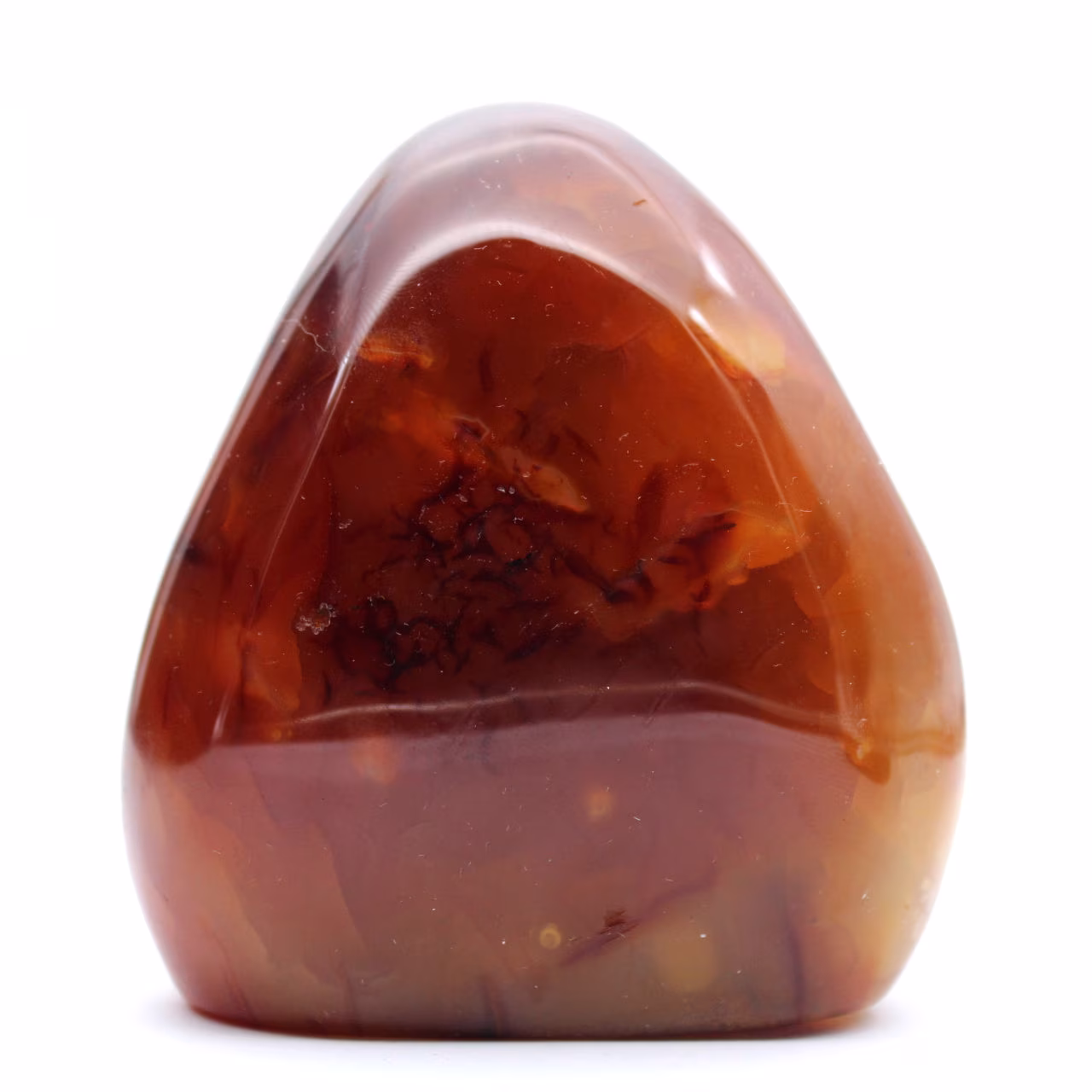 Polerad karneolprydnad Madagaskar - Rödorange samlarexemplar (natursten)