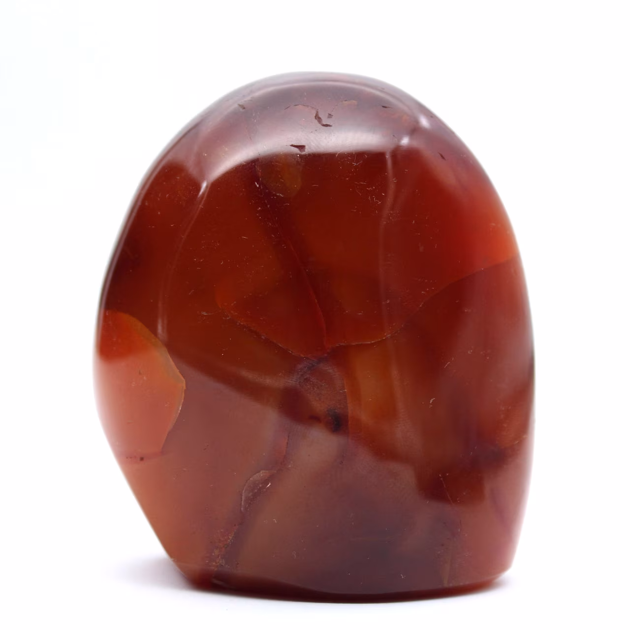 Polerad karneol kompakt ornament - Autentisk mineral Madagaskar (370 g)