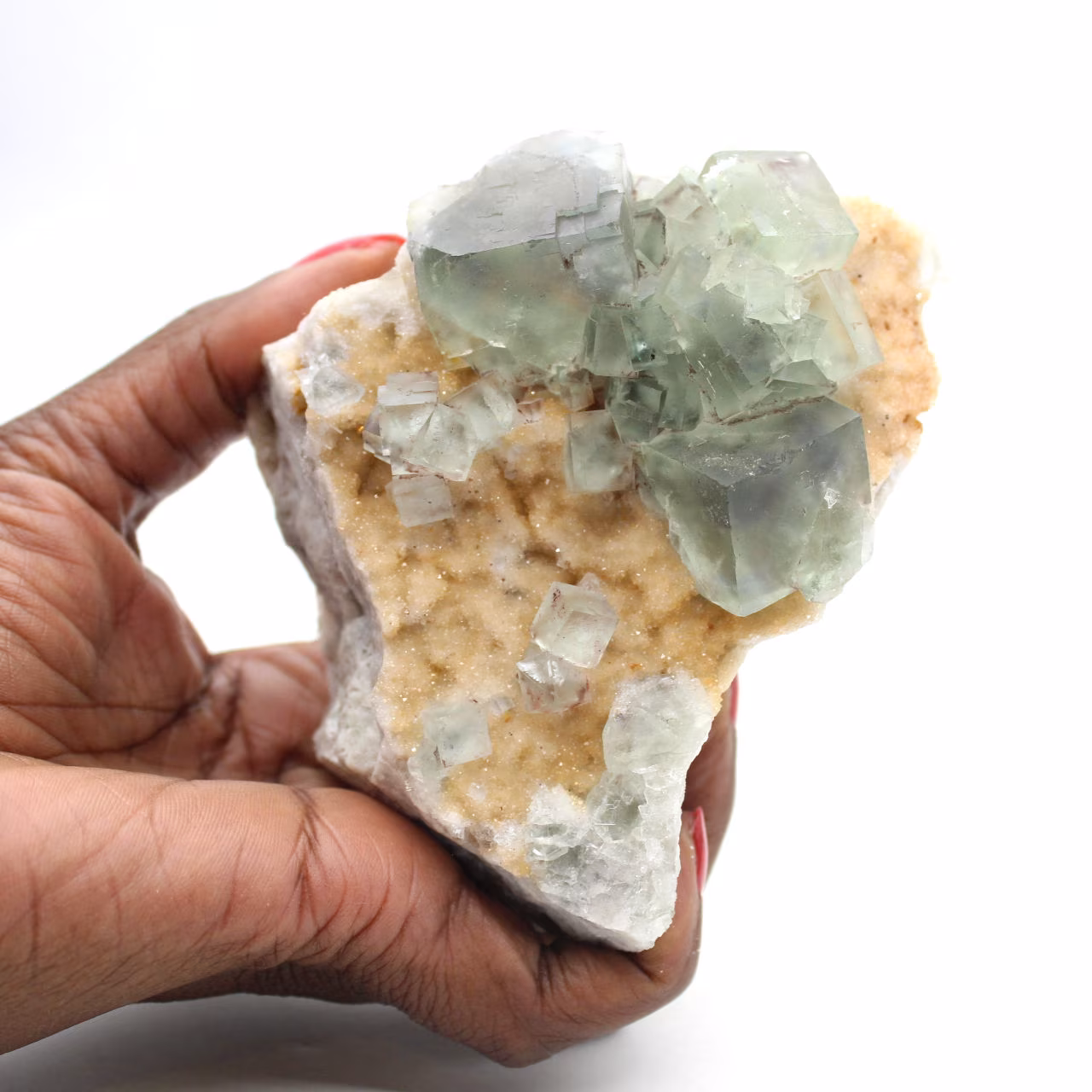 Gröna fluoritkristaller: Mineralogisk samling i Marocko