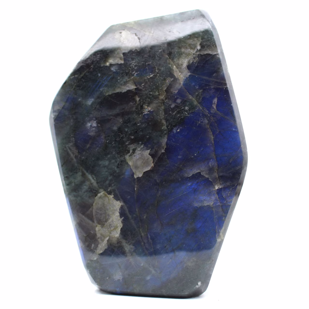 Stor polerad labradorit, exceptionell mineralsten