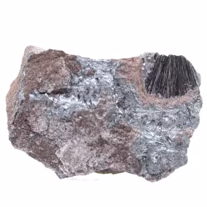 Pyrolusit, autentiskt prov på matris