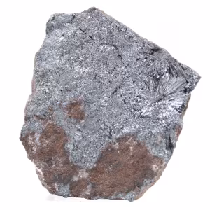 Kristalliserad pyrolusit på matris, mineral från Marocko
