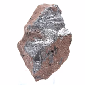 Pyrolusitkristaller, mineralbergart Marocko