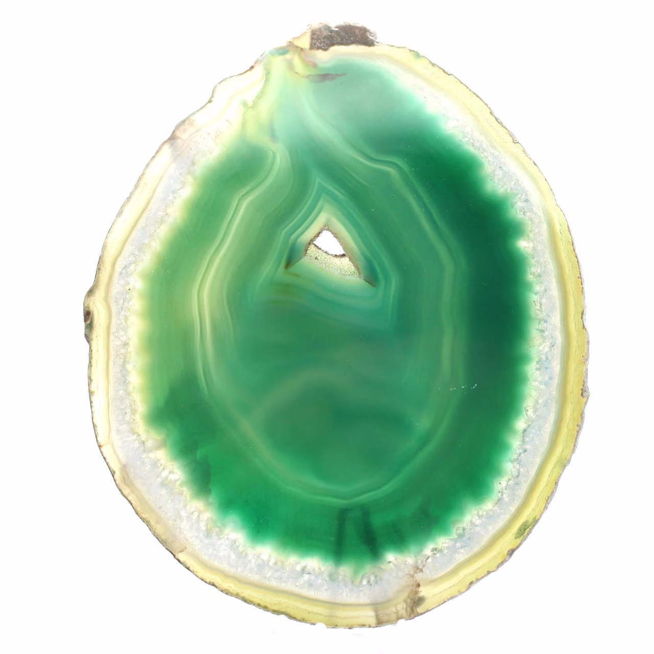 Brasiliansk agatskiva, grön – Samlarobjekt, 200 g