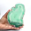 Skivad grön agat från Brasilien – Mineralföremål 160 g - 3