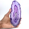 Mineraldekoration: Skiva av brasiliansk purpuragat - 3