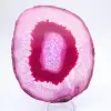 Sektion av polerad, färgad rosa agat - 0