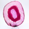 Sektion av polerad, färgad rosa agat - 1