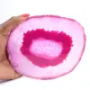 Sektion av polerad, färgad rosa agat - 3