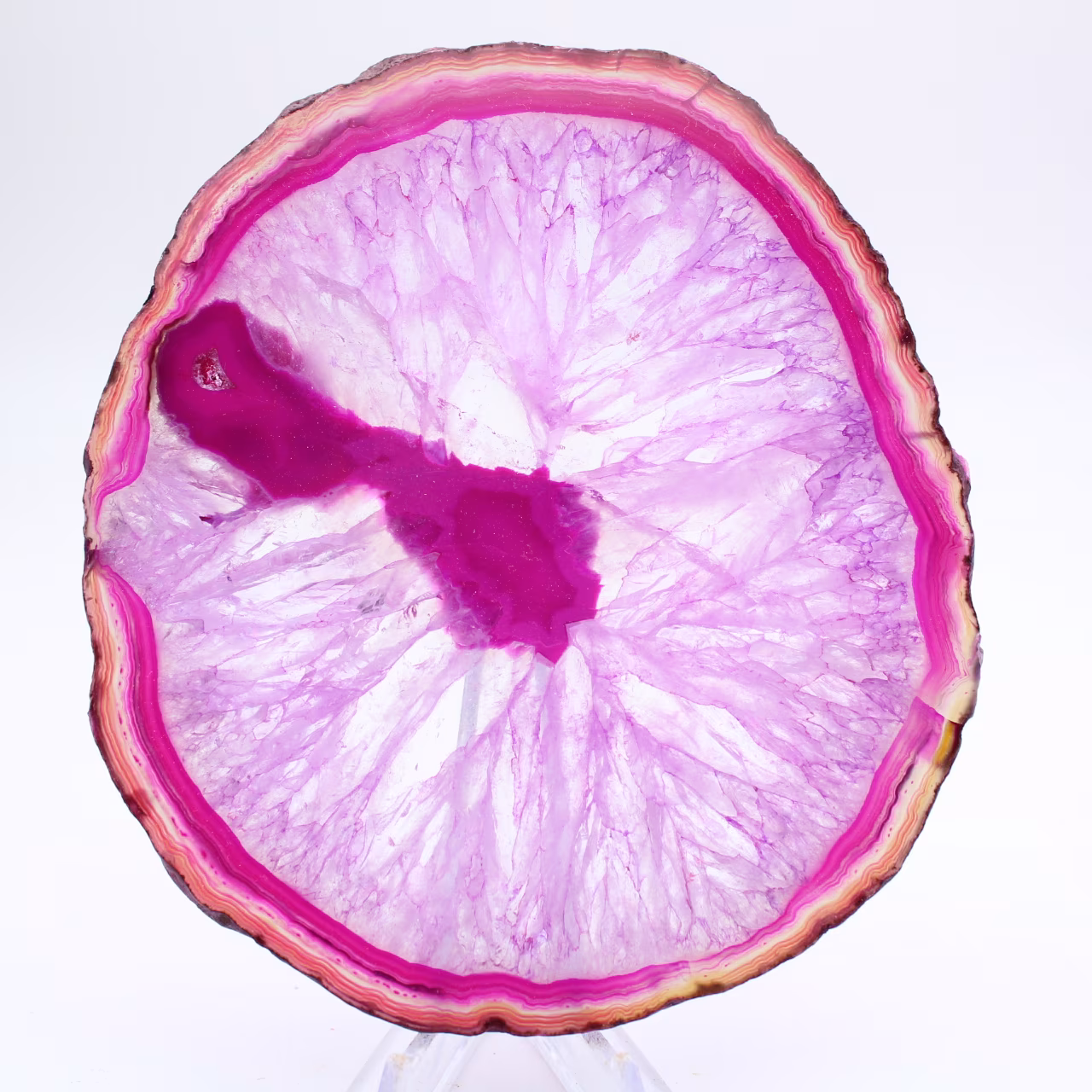 Naturlig rosafärgad agatskiva