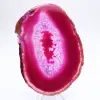Polerad skiva av färgad rosa agat - 1
