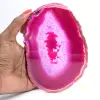 Polerad skiva av färgad rosa agat - 3