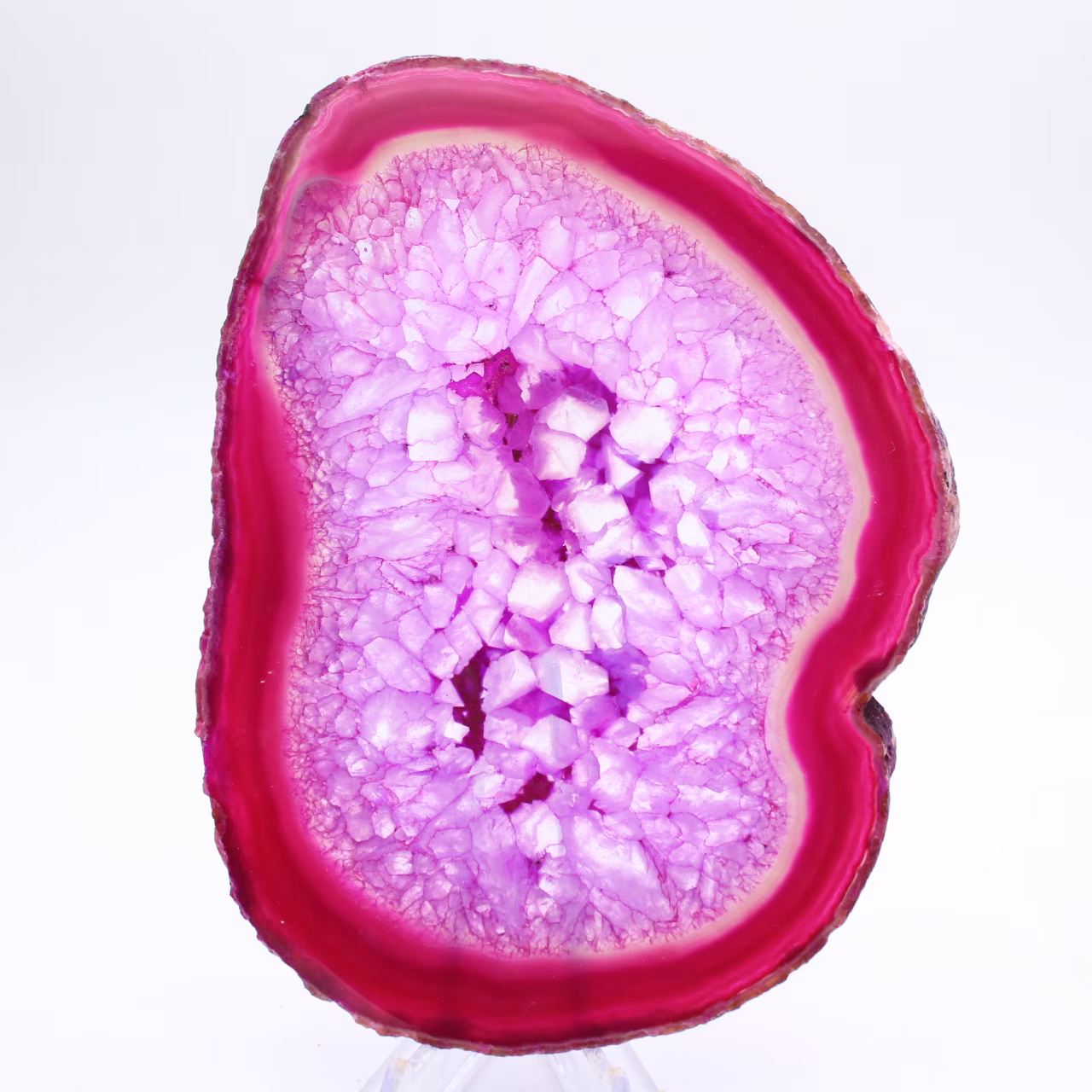 polerad agatskiva, tonad rosa
