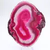 Polerad skiva av färgad rosa agat - 9