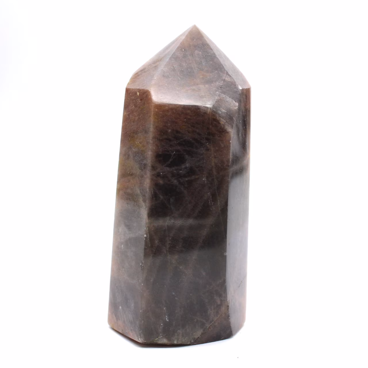 Mörk mikroklin mineralprisma - svart månsten