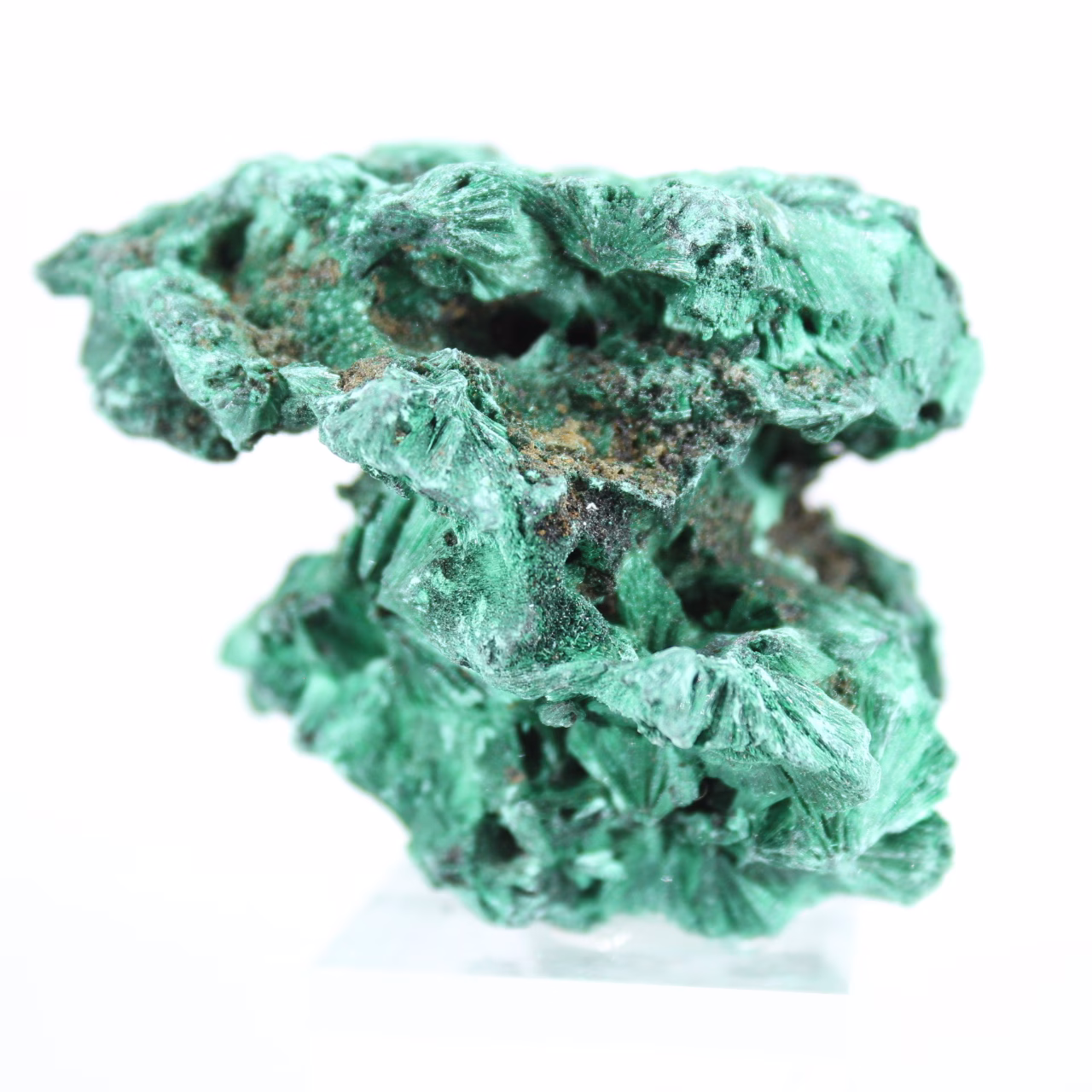 Massivt block av fibrös malakit från Kongo, mineraldekoration