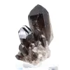 Kraftig morionkvartskristall från Brasilien, mineralexemplar på sockel - 2