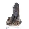Kraftig morionkvartskristall från Brasilien, mineralexemplar på sockel - 3