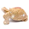 Sköldpaddsfigur i naturlig täljsten från Bolivia - 1