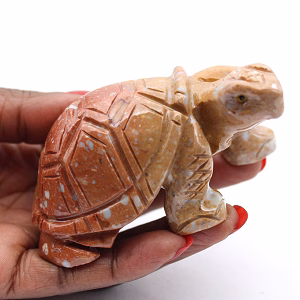 Sköldpaddsfigur i naturlig täljsten från Bolivia