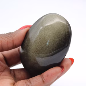 Slipad sten av gyllene obsidian från Mexiko, naturlig polerad sten